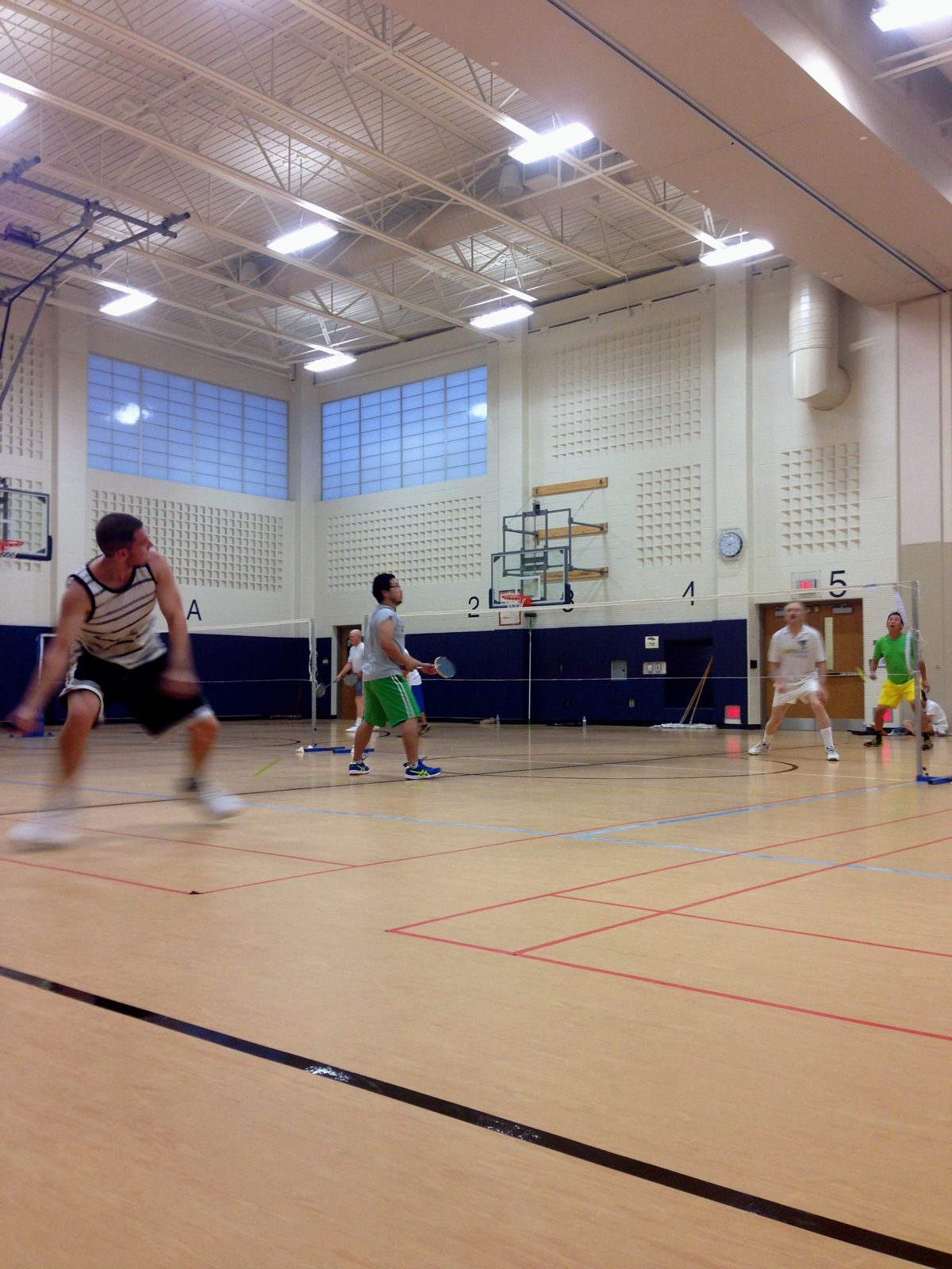 Player lunging for a shot
